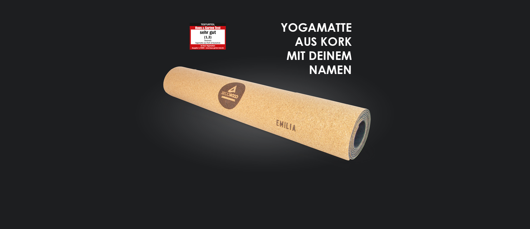 inkl getestet mit SEHR GUT Yogamatte aus Kork 5 mm Yogablock und Yogatasche 